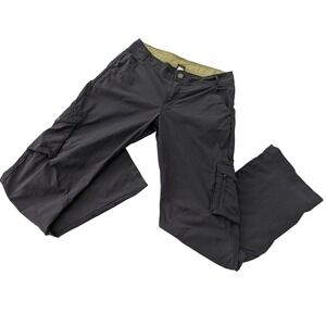 REI Sahara Pants Womens 10 Gray UPF 50 Nylon Hiking Cargo Roll Up